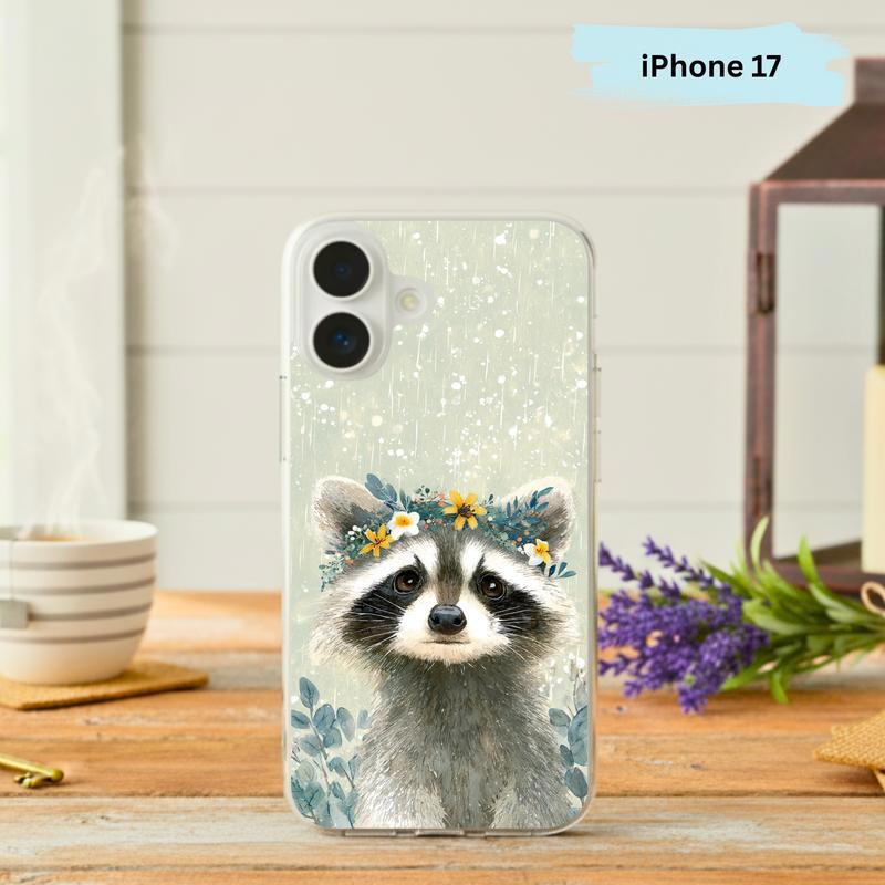 Rainy Day Raccoon, Vintage Retro Rain Mood Phone Case IPhone - Raccsy