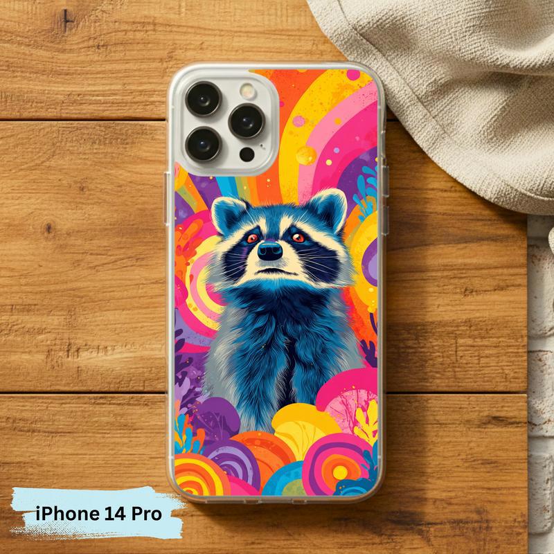 Colorful Rainbow Raccoon Phone Case IPhone Colorful Rainbow Raccoon Phone Case IPhone