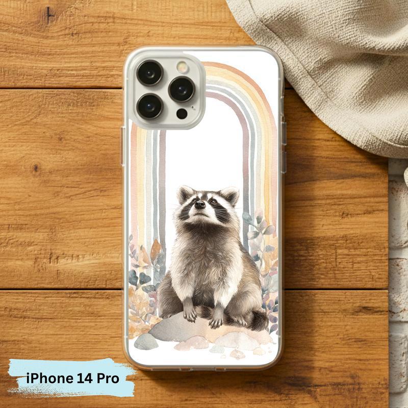 Rainbow Raccoon Whimsical Arch Phone Case IPhone Rainbow Raccoon Whimsical Arch Phone Case IPhone