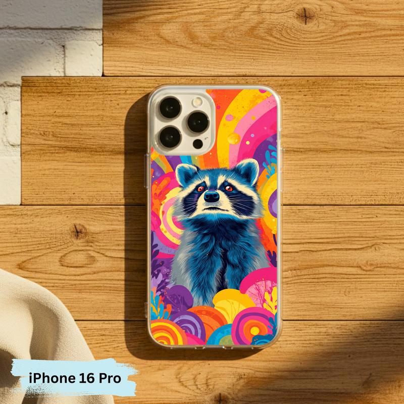 Colorful Rainbow Raccoon Phone Case IPhone Colorful Rainbow Raccoon Phone Case IPhone