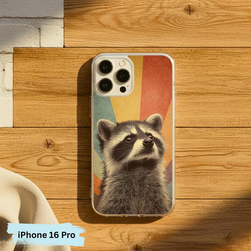Rainbow Raccoon Retro Beam Phone Case IPhone Rainbow Raccoon Retro Beam Phone Case IPhone