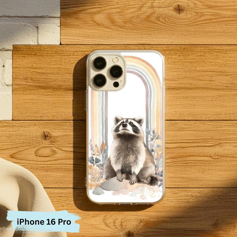 Rainbow Raccoon Whimsical Arch Phone Case IPhone Rainbow Raccoon Whimsical Arch Phone Case IPhone