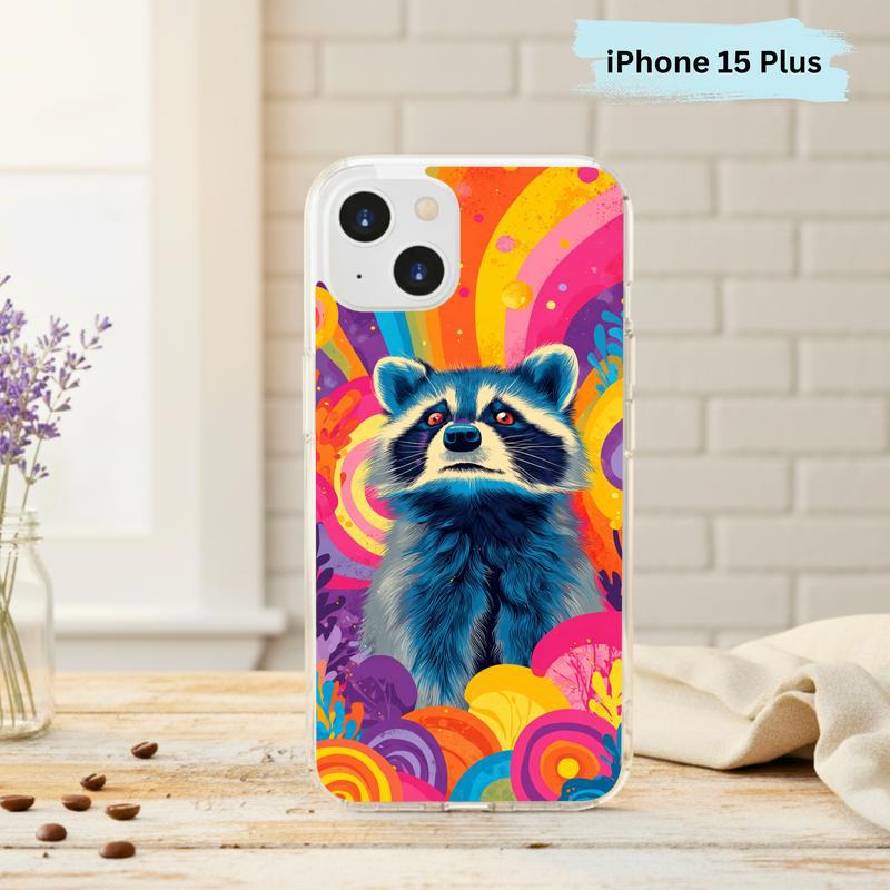 Colorful Rainbow Raccoon Phone Case IPhone Colorful Rainbow Raccoon Phone Case IPhone