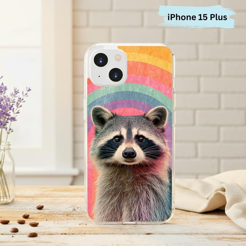 Rainbow Raccoon Groovy Smile Phone Case IPhone Rainbow Raccoon Groovy Smile Phone Case IPhone
