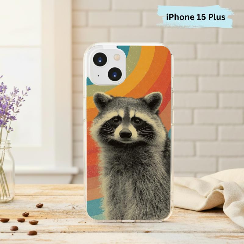 Retro Rainbow Raccoon Waves Phone Case IPhone Retro Rainbow Raccoon Waves Phone Case IPhone