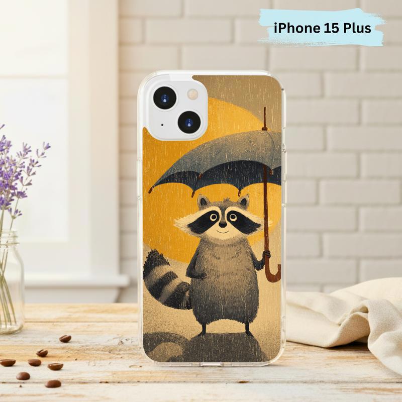 Watercolor Rainy Stormy-Cute Raccoon Phone Case IPhone Watercolor Rainy Stormy-Cute Raccoon Phone Case IPhone