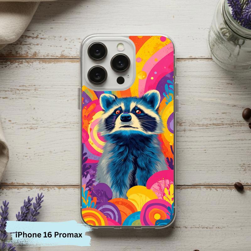 Colorful Rainbow Raccoon Phone Case IPhone Colorful Rainbow Raccoon Phone Case IPhone