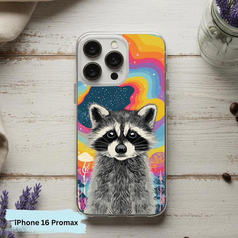 Cute Magical Rainbow Raccoon Phone Case IPhone