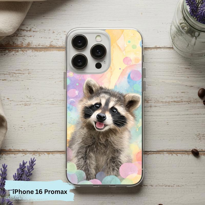 Rainbow Raccoon Happy Pastel Phone Case IPhone