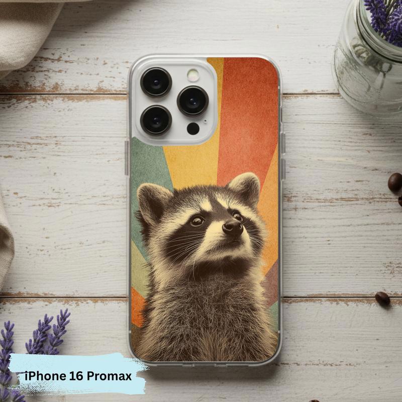 Rainbow Raccoon Retro Beam Phone Case IPhone Rainbow Raccoon Retro Beam Phone Case IPhone
