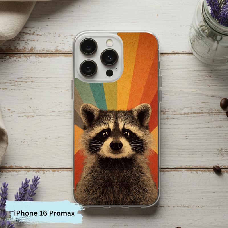 Vintage Rainbow Raccoon Phone Case IPhone Vintage Rainbow Raccoon Phone Case IPhone