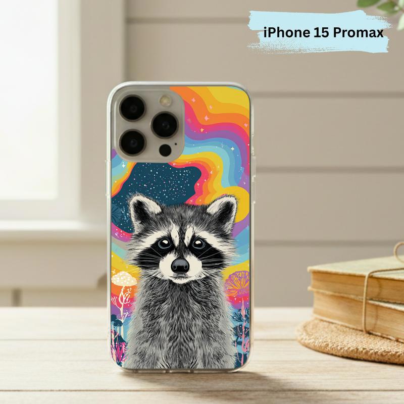 Cute Magical Rainbow Raccoon Phone Case IPhone