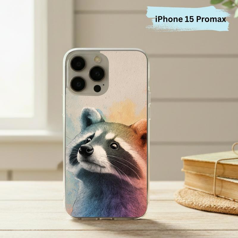 Gentle Rainbow Baby Raccoon Phone Case IPhone Gentle Rainbow Baby Raccoon Phone Case IPhone