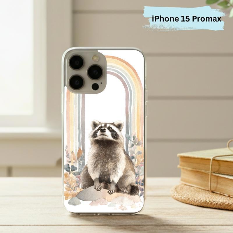 Rainbow Raccoon Whimsical Arch Phone Case IPhone Rainbow Raccoon Whimsical Arch Phone Case IPhone