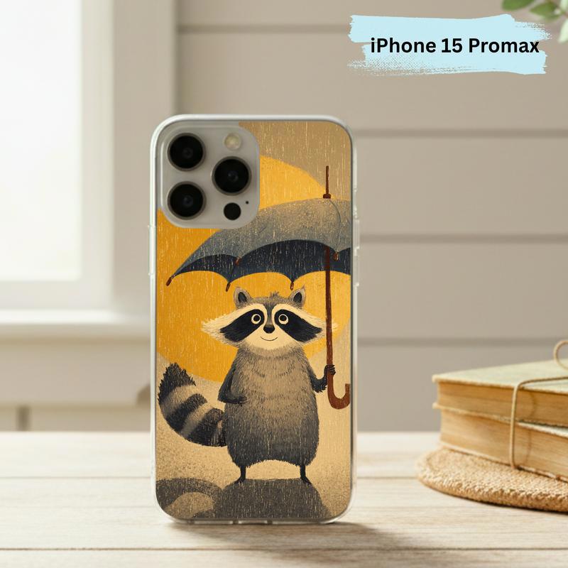 Watercolor Rainy Stormy-Cute Raccoon Phone Case IPhone Watercolor Rainy Stormy-Cute Raccoon Phone Case IPhone