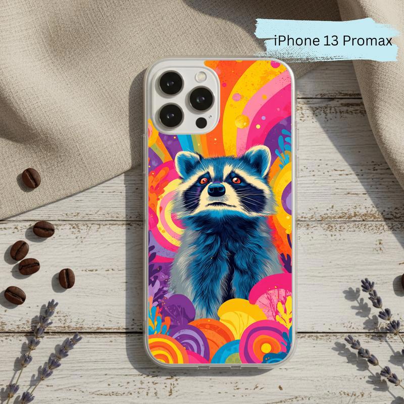 Colorful Rainbow Raccoon Phone Case IPhone Colorful Rainbow Raccoon Phone Case IPhone