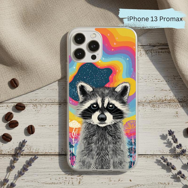 Cute Magical Rainbow Raccoon Phone Case IPhone