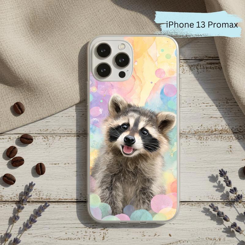 Rainbow Raccoon Happy Pastel Phone Case IPhone