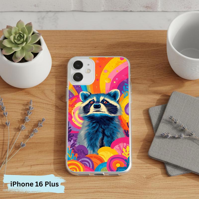 Colorful Rainbow Raccoon Phone Case IPhone Colorful Rainbow Raccoon Phone Case IPhone