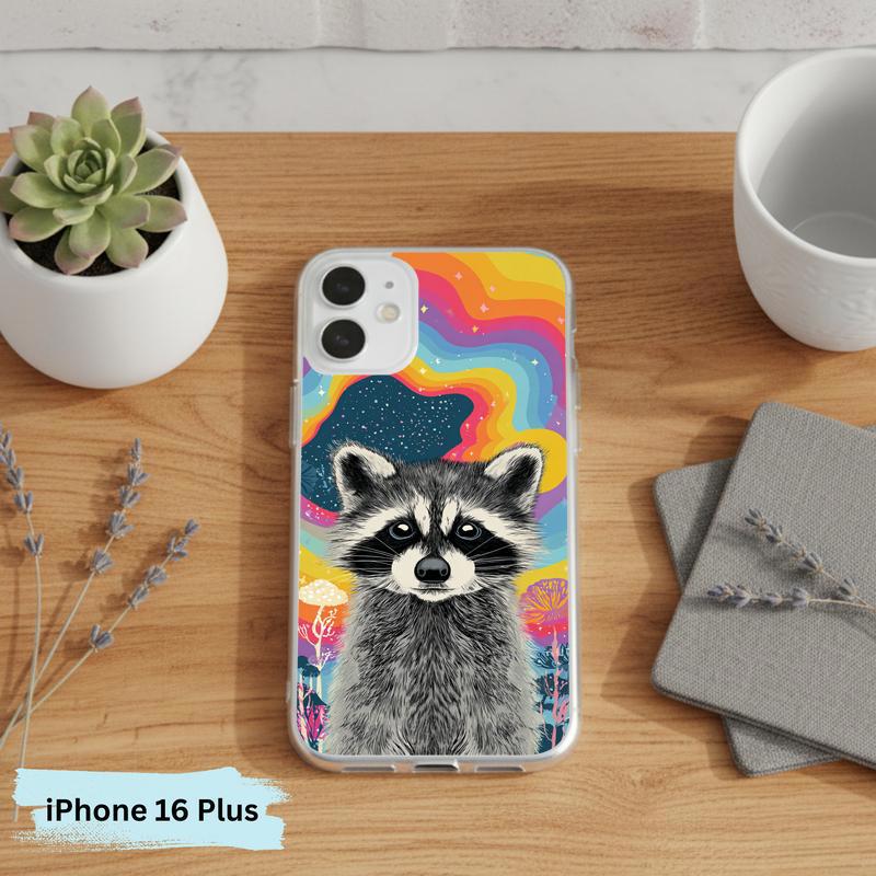 Cute Magical Rainbow Raccoon Phone Case IPhone