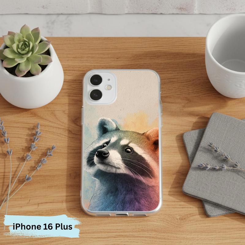 Gentle Rainbow Baby Raccoon Phone Case IPhone Gentle Rainbow Baby Raccoon Phone Case IPhone
