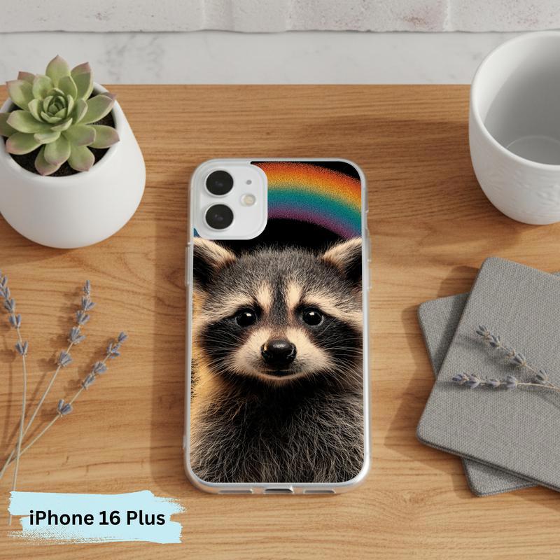 Rainbow Raccoon Hippy Aura Phone Case IPhone Rainbow Raccoon Hippy Aura Phone Case IPhone