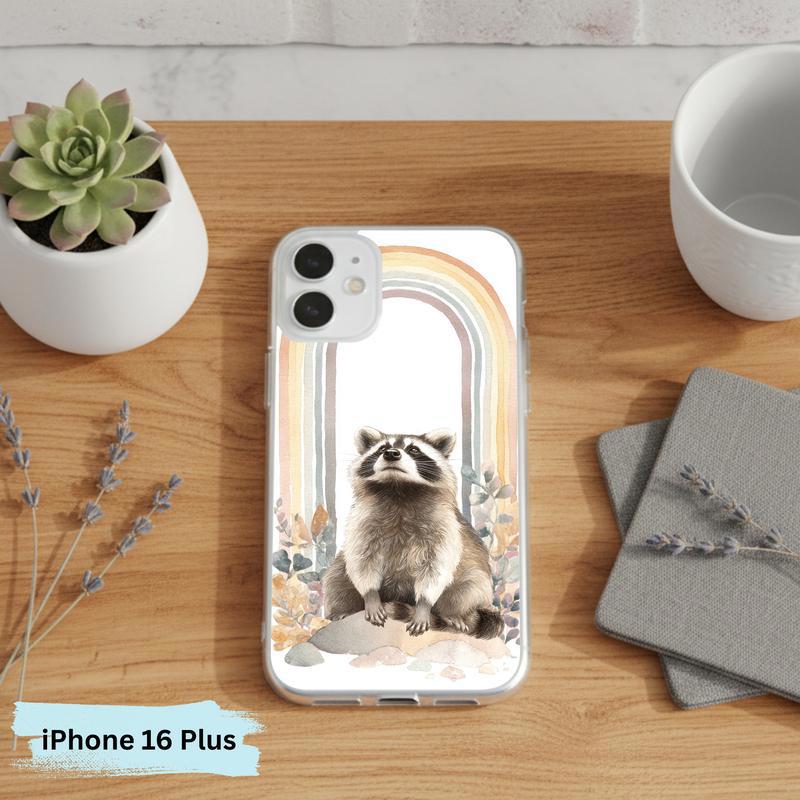 Rainbow Raccoon Whimsical Arch Phone Case IPhone Rainbow Raccoon Whimsical Arch Phone Case IPhone