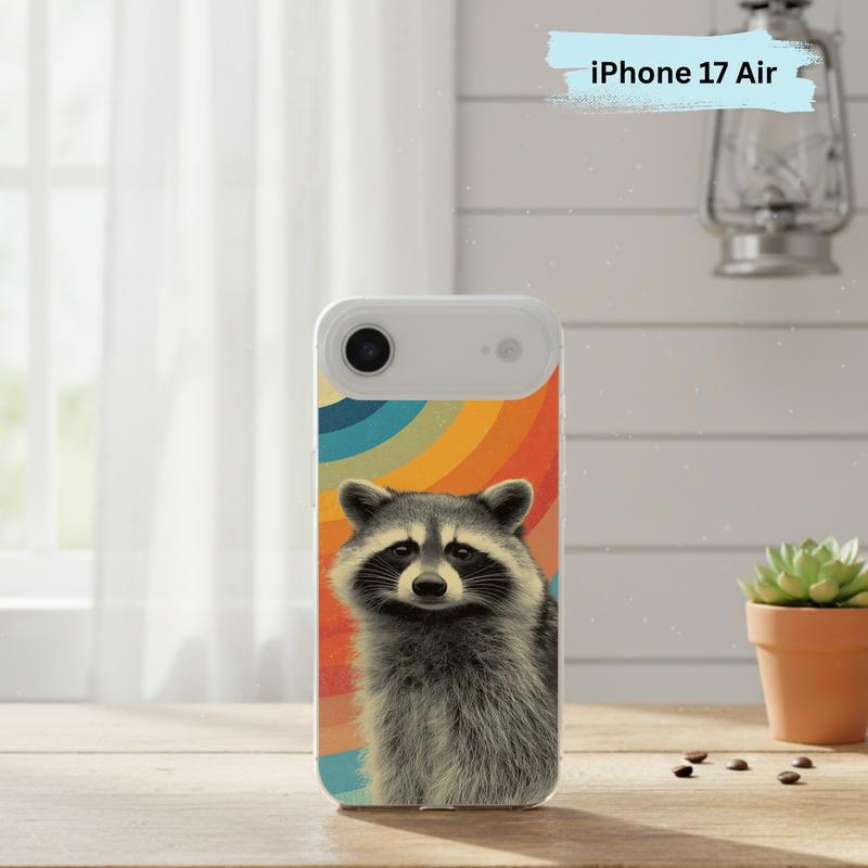 Retro Rainbow Raccoon Waves Phone Case IPhone Retro Rainbow Raccoon Waves Phone Case IPhone
