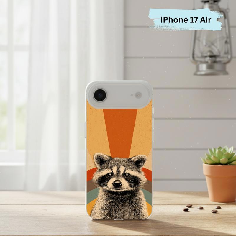 Retro 90s Rainbow Raccoon Beam Phone Case IPhone