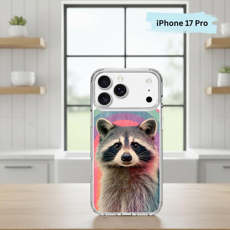 Rainbow Raccoon Groovy Smile Phone Case IPhone Rainbow Raccoon Groovy Smile Phone Case IPhone