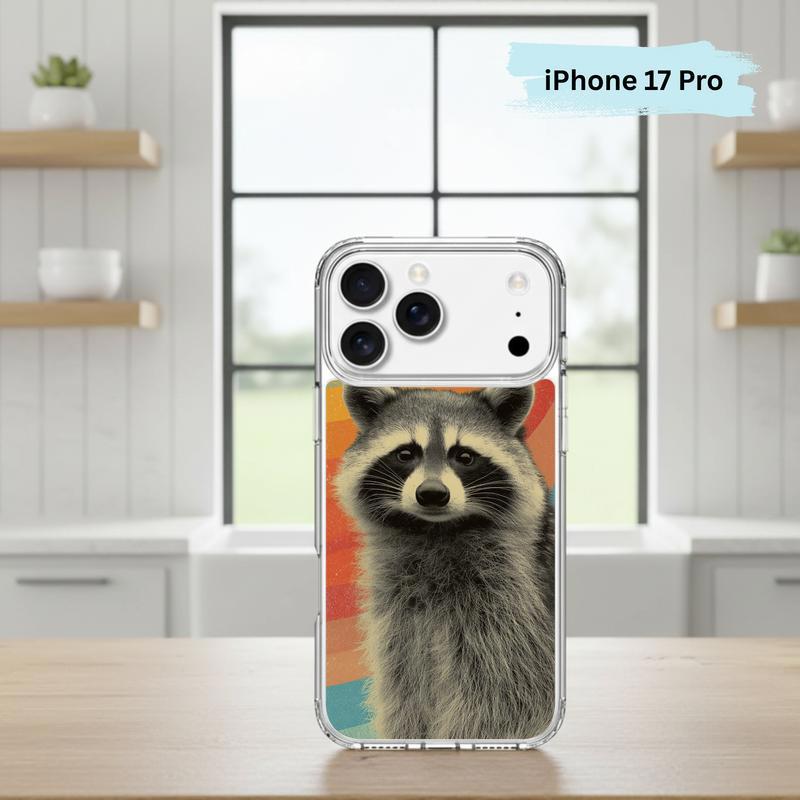 Retro Rainbow Raccoon Waves Phone Case IPhone Retro Rainbow Raccoon Waves Phone Case IPhone