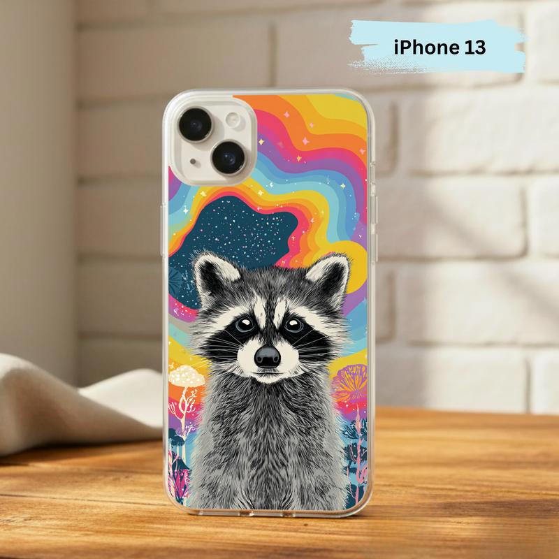 Cute Magical Rainbow Raccoon Phone Case IPhone