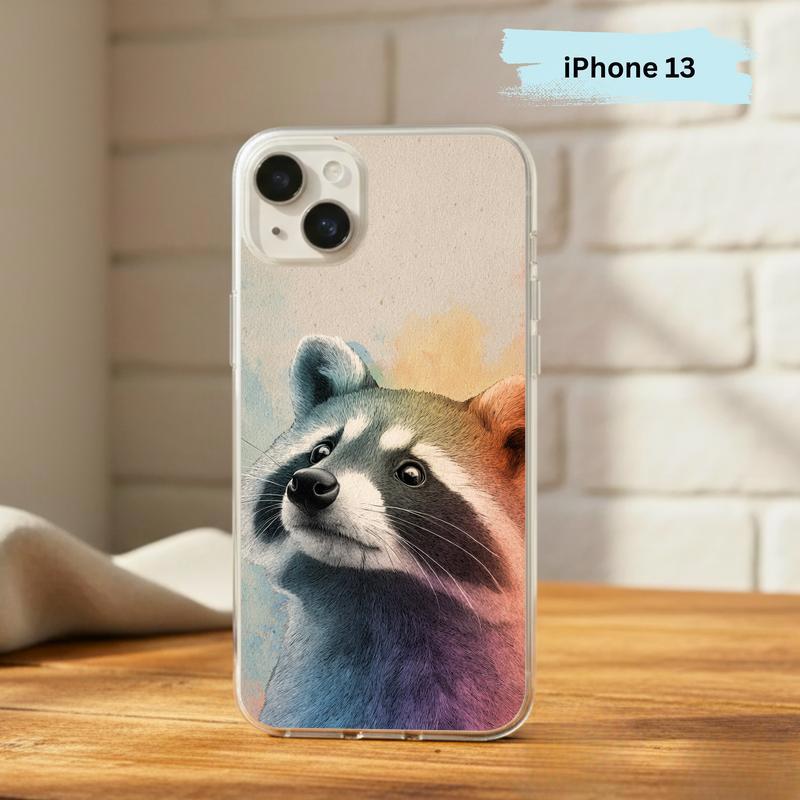 Gentle Rainbow Baby Raccoon Phone Case IPhone Gentle Rainbow Baby Raccoon Phone Case IPhone