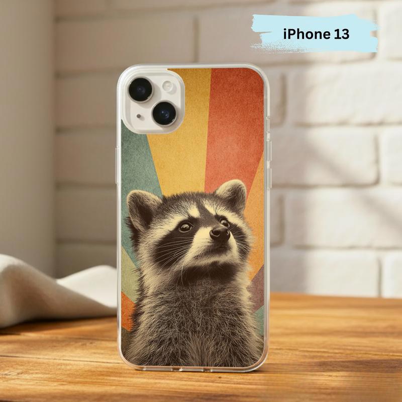 Rainbow Raccoon Retro Beam Phone Case IPhone Rainbow Raccoon Retro Beam Phone Case IPhone