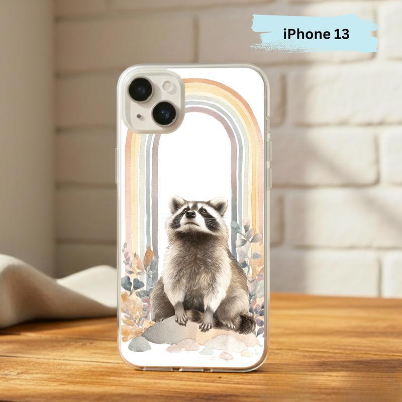 Rainbow Raccoon Whimsical Arch Phone Case IPhone Rainbow Raccoon Whimsical Arch Phone Case IPhone