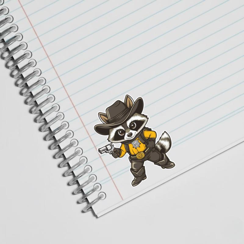 Cool Cowboy Raccoon Sticker Cool Cowboy Raccoon Sticker