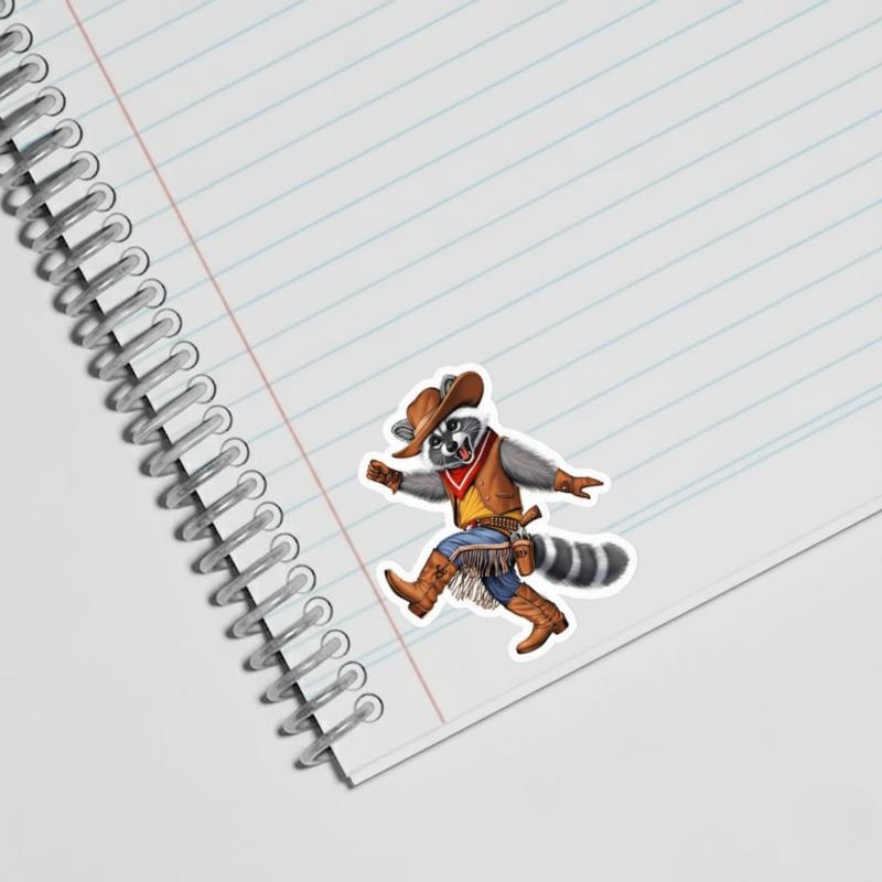 Cowboy Raccoon Is Dancing Happily Sticker