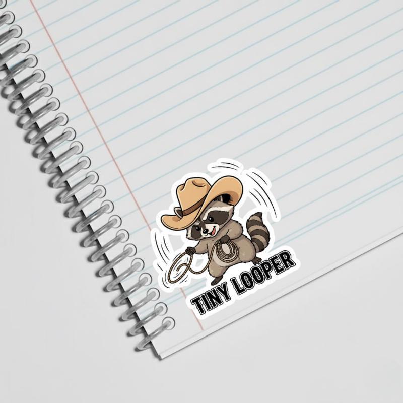 Cowboy Raccoon Lasso Spin Sticker