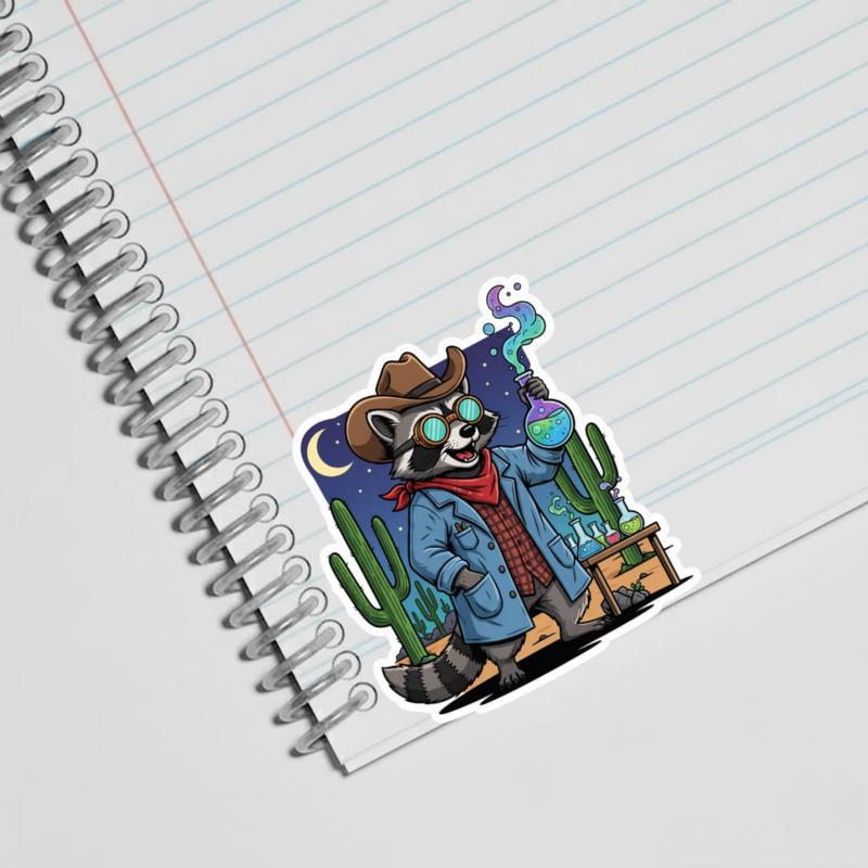 Cowboy Raccoon Scientist Sticker Cowboy Raccoon Scientist Sticker