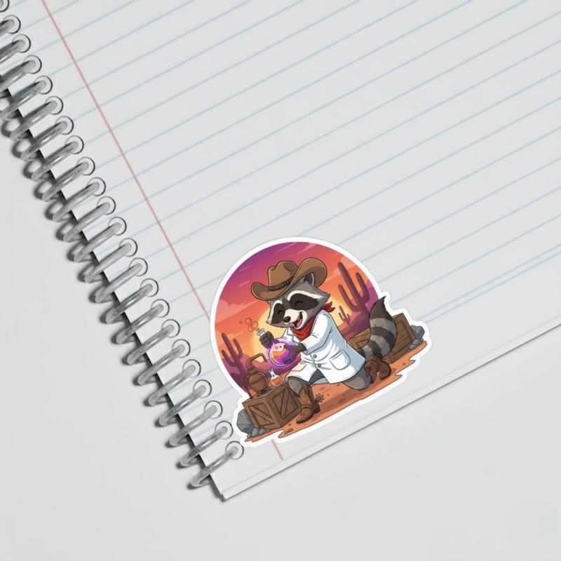 Cowboy Raccoon Scientist Discovery Sticker Cowboy Raccoon Scientist Discovery Sticker