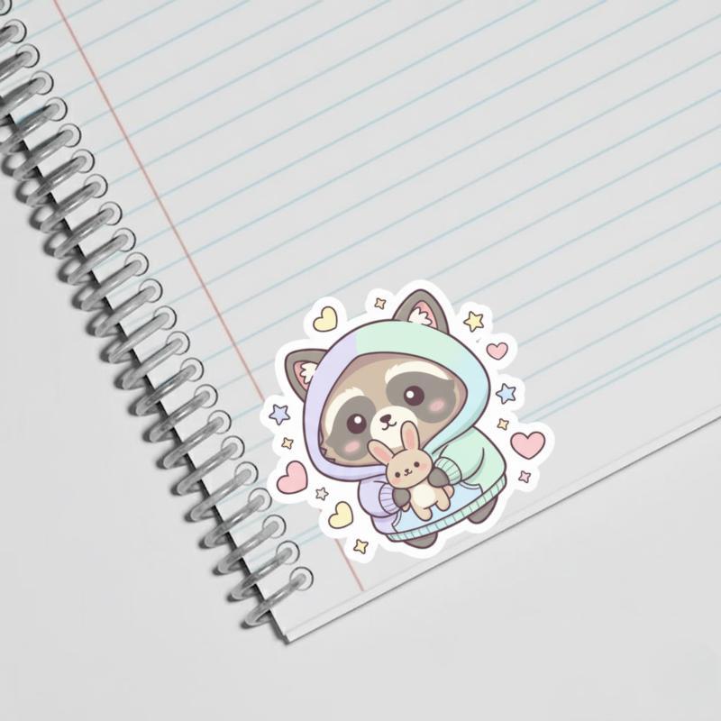 Cozy Hoodie Raccoon Dog Sticker