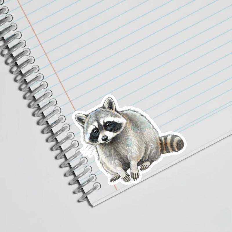 Furry Raccoon - Artistic Sketch Sticker