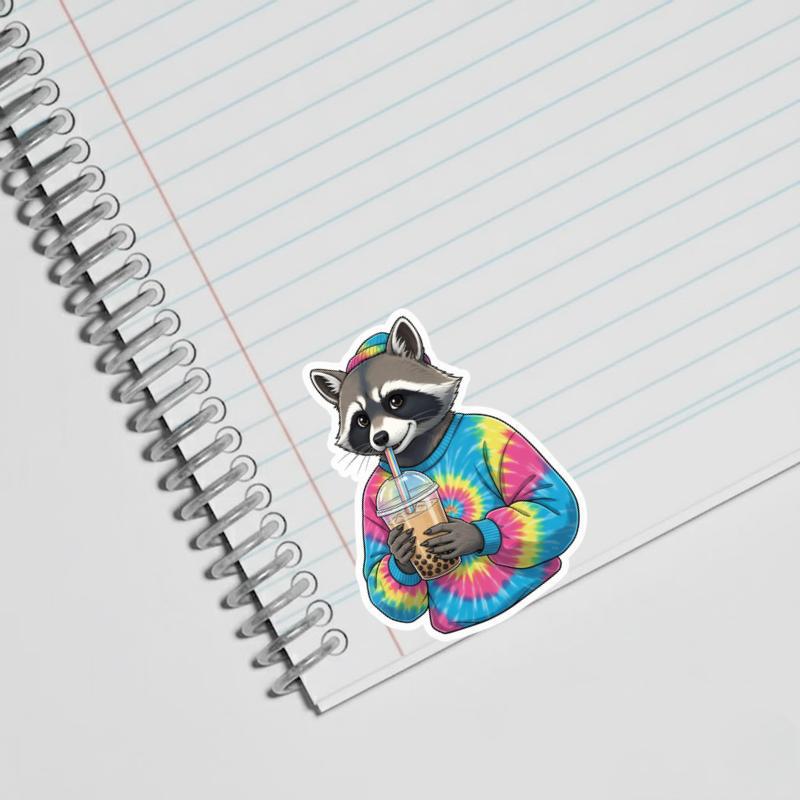 Hippy Furry Raccoon Sticker - Raccsy