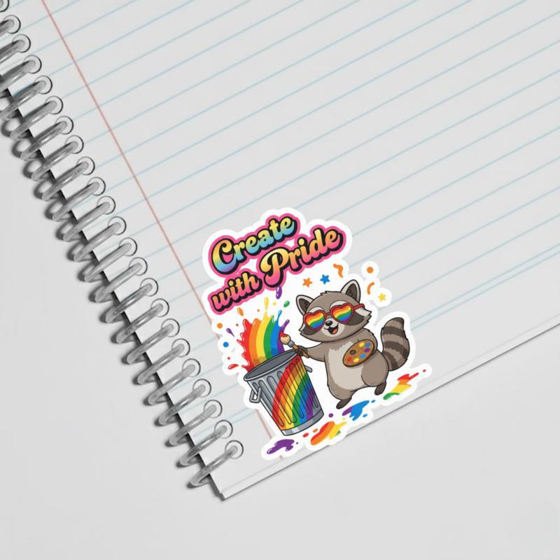 Pride Raccoon Artist Mode Sticker Pride Raccoon Artist Mode Sticker
