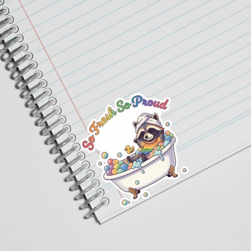 Pride Raccoon Bubble Bath Sticker
