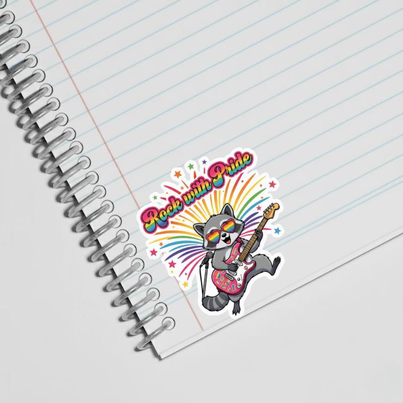 Pride Raccoon Rock Star Sticker