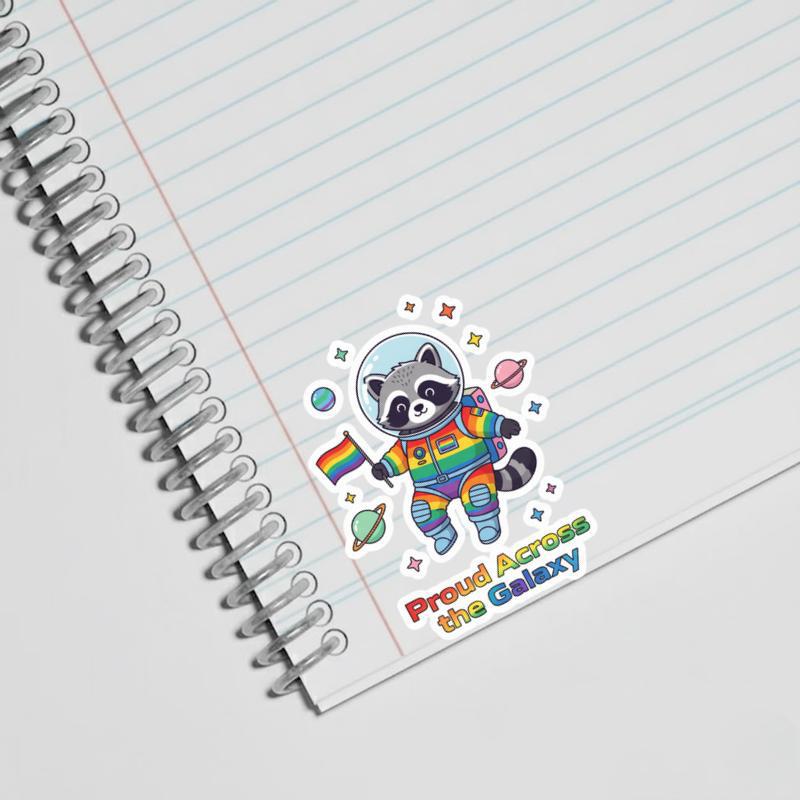 Pride Raccoon Space Explorer Sticker Pride Raccoon Space Explorer Sticker