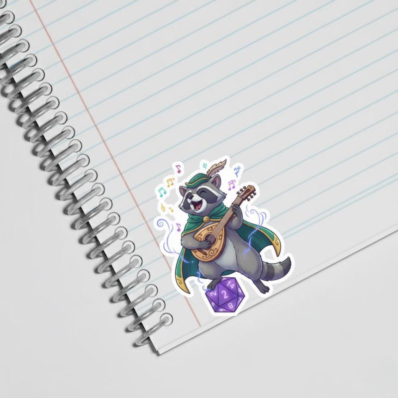 Raccoon DnD Bard Sticker