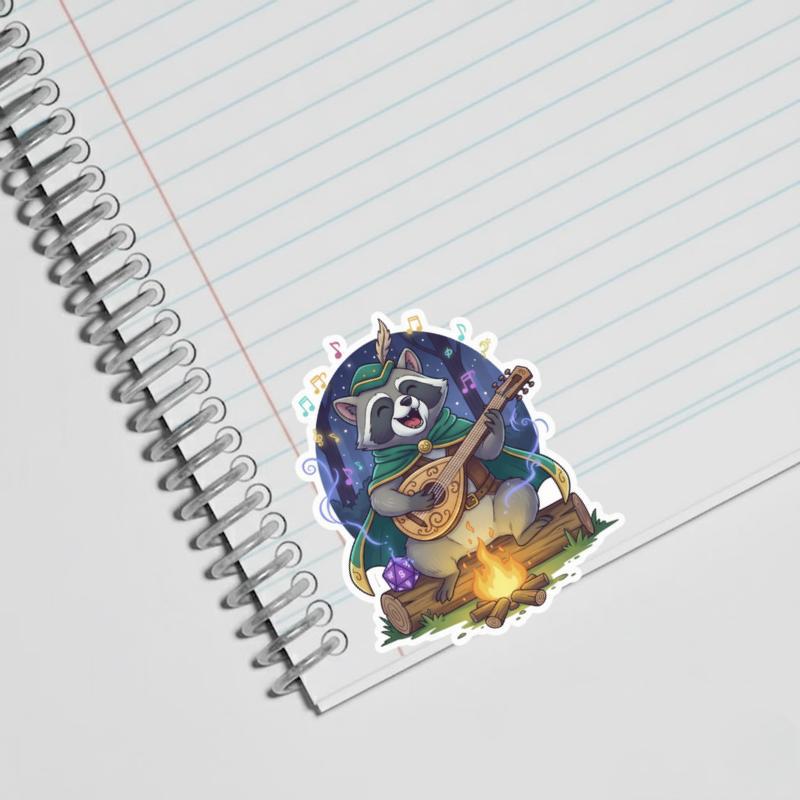 Raccoon DnD Bard Performance Sticker