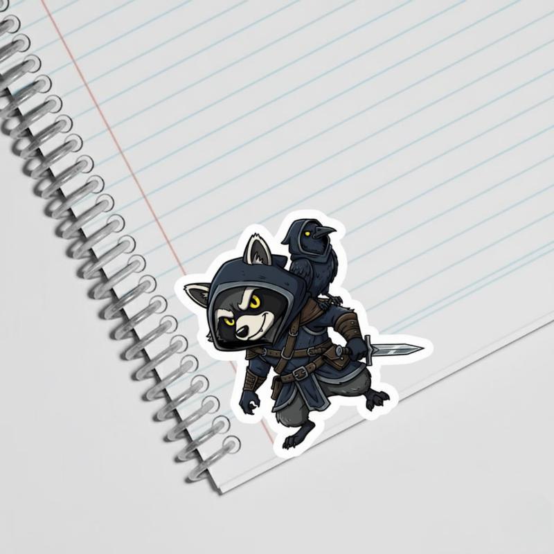 Raccoon DnD Rogue And Crow Sticker